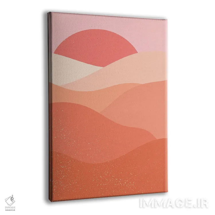 تابلو مینیمال غروب قرمز پاستلی اثر ان شیپ - نمای پرسپکتیو محصول