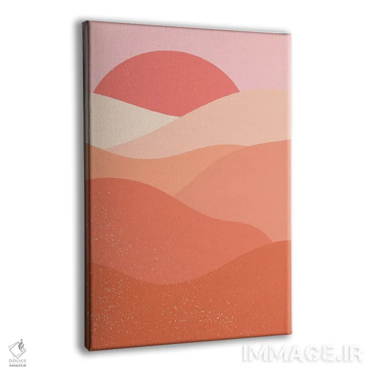 تابلو مینیمال غروب قرمز پاستلی اثر ان شیپ - نمای پرسپکتیو محصول