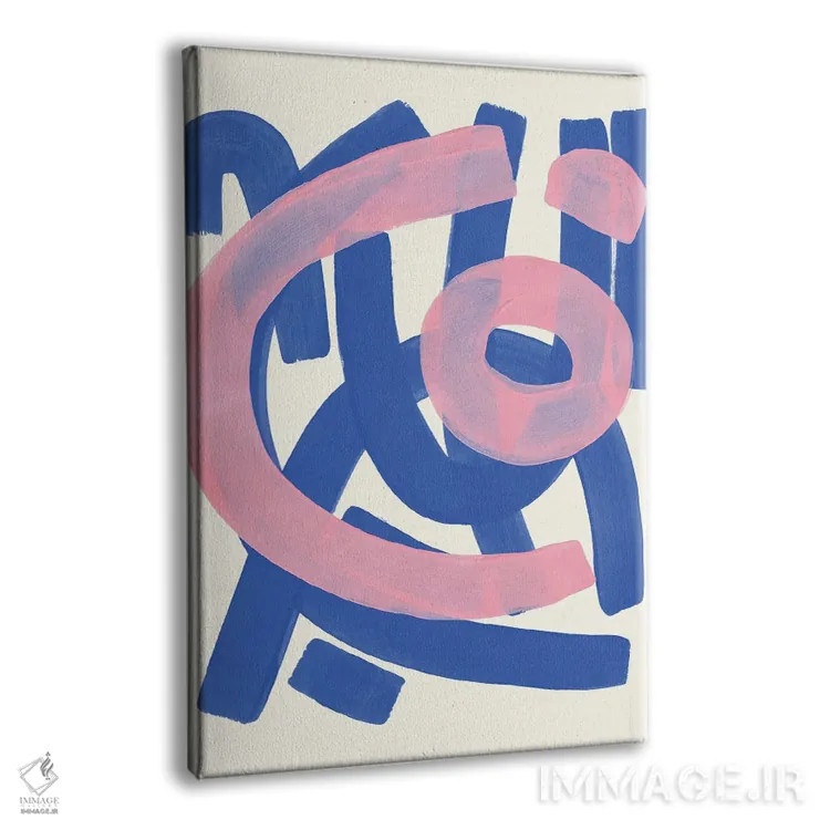 تابلو مینیمال صورتی قبیله ای اثر ان شیپ - نمای پرسپکتیو محصول