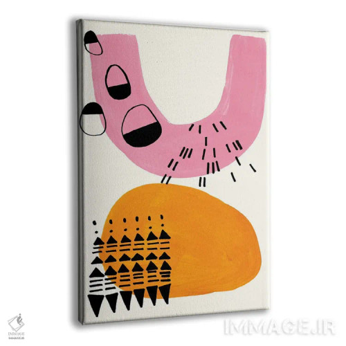 تابلو مینیمال مردمان صورتی اثر ان شیپ - نمای پرسپکتیو محصول