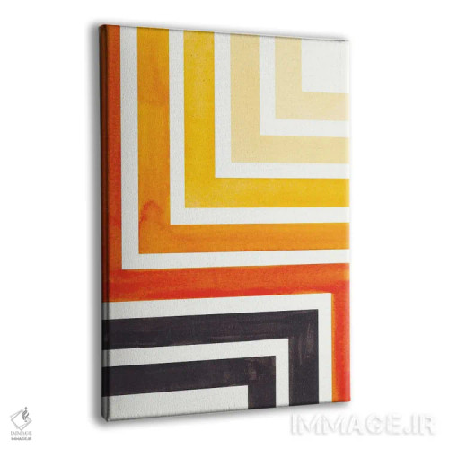 تابلو مینیمال طرح آزتک نارنجی اثر ان شیپ - نمای پرسپکتیو محصول