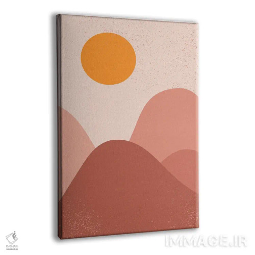 تابلو مینیمال طلوع خورشید بر فراز کوه ها اثر ان شیپ - نمای پرسپکتیو محصول