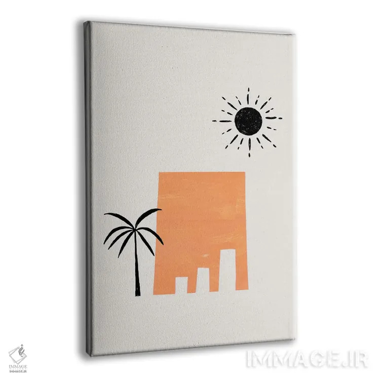 تابلو مینیمال ویرانه های باستانی پترا اثر ان شیپ - نمای پرسپکتیو محصول