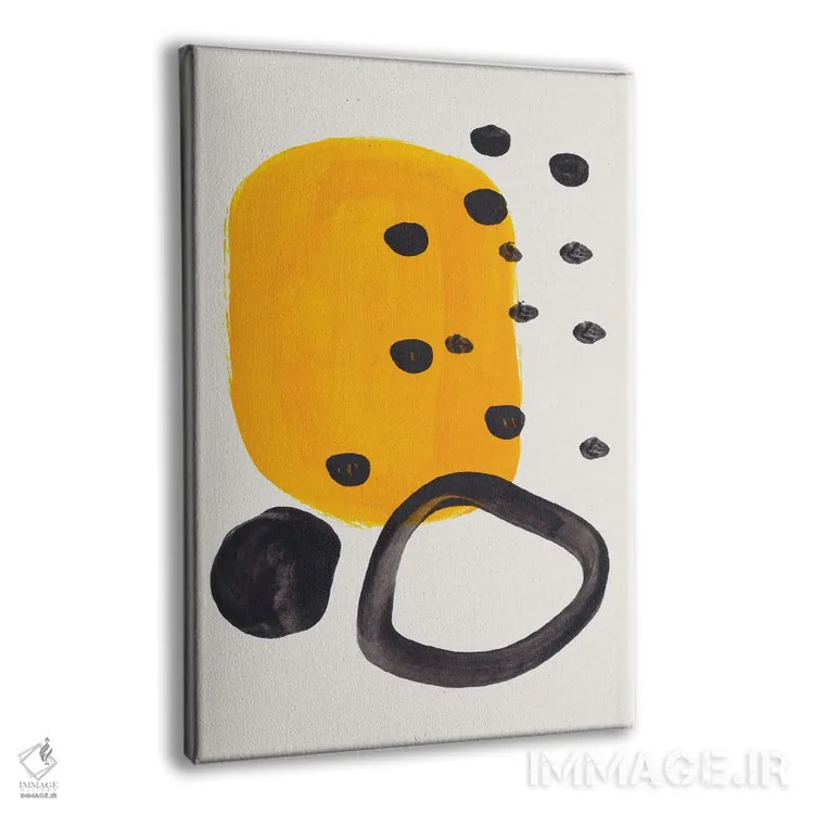 تابلو مینیمال حلقه خردلی رنگ اثر ان شیپ - نمای پرسپکتیو محصول