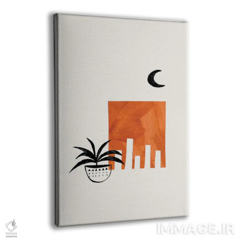 تابلو مینیمال گیاه آپارتمانی میانه قرن اثر ان شیپ - نمای پرسپکتیو محصول