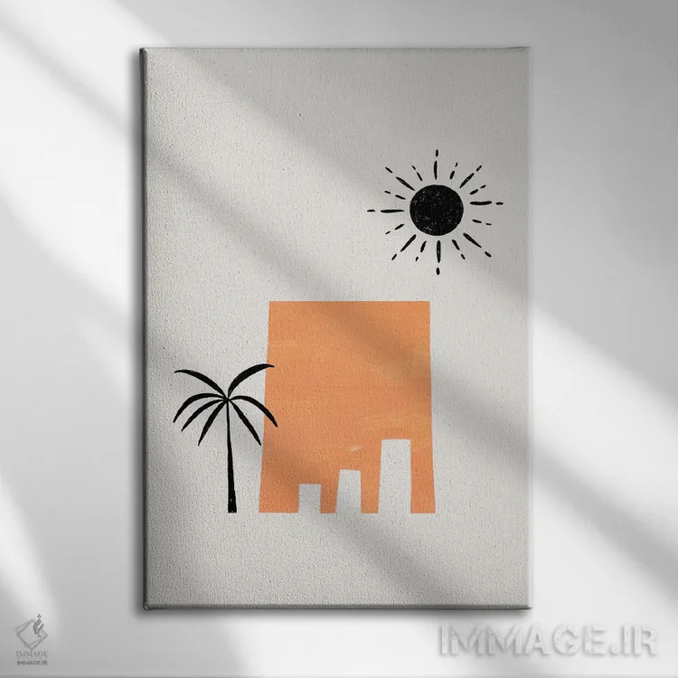 تابلو مینیمال ویرانه های باستانی پترا اثر ان شیپ - نمای روبهرو روی دیوار