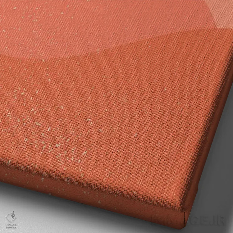 تابلو مینیمال غروب قرمز پاستلی اثر ان شیپ - نمای نزدیک بافت بوم