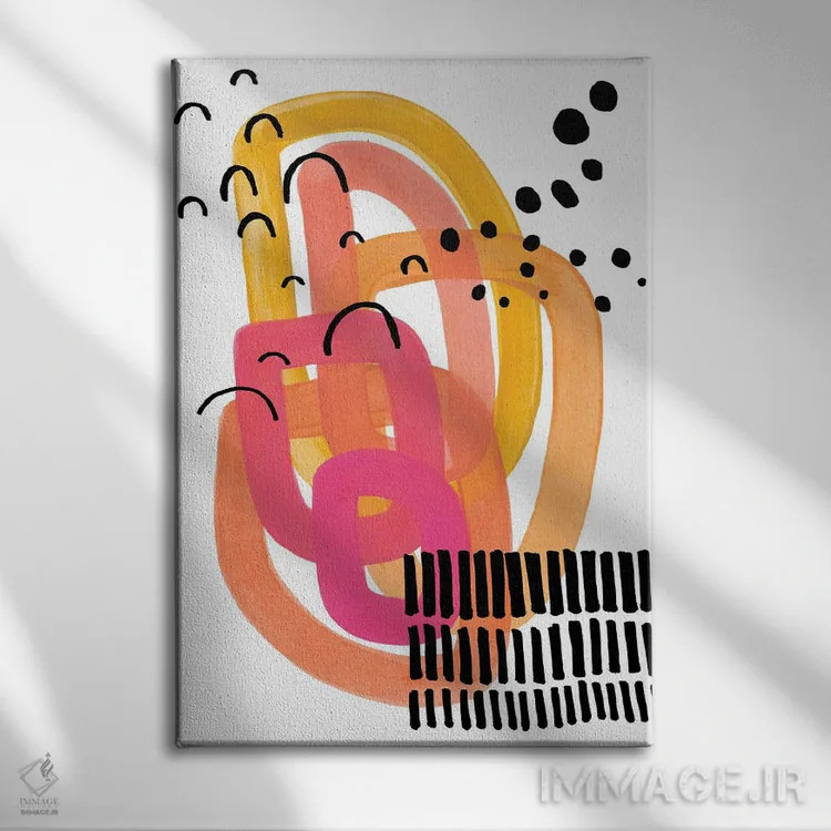 تابلو مینیمال مهمانی محله فانکی دهه ۷۰ میلادی اثر ان شیپ - نمای روبهرو روی دیوار