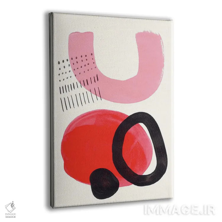 تابلو مینیمال بوسه سرخ اثر ان شیپ - نمای پرسپکتیو محصول