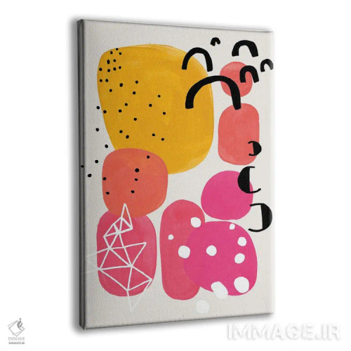 تابلو مینیمال آبنبات ارغوانی اثر ان شیپ - نمای پرسپکتیو محصول