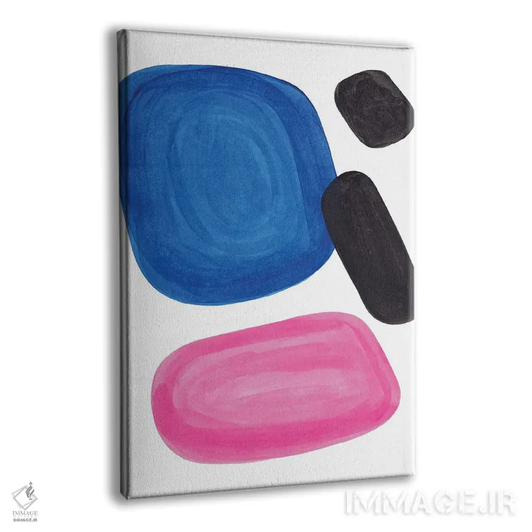 تابلو مینیمال آبی ارغوانی اثر ان شیپ - نمای پرسپکتیو محصول