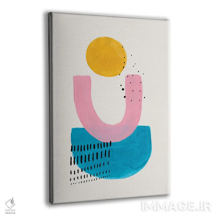 تابلو مینیمال خورشید صورتی اقیانوس اثر ان شیپ - نمای پرسپکتیو محصول