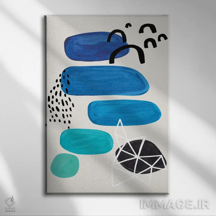 تابلو مینیمال هفت دریا اثر ان شیپ - نمای روبهرو روی دیوار