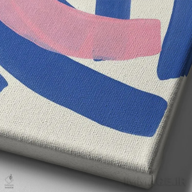 تابلو مینیمال صورتی قبیله ای اثر ان شیپ - نمای نزدیک بافت بوم