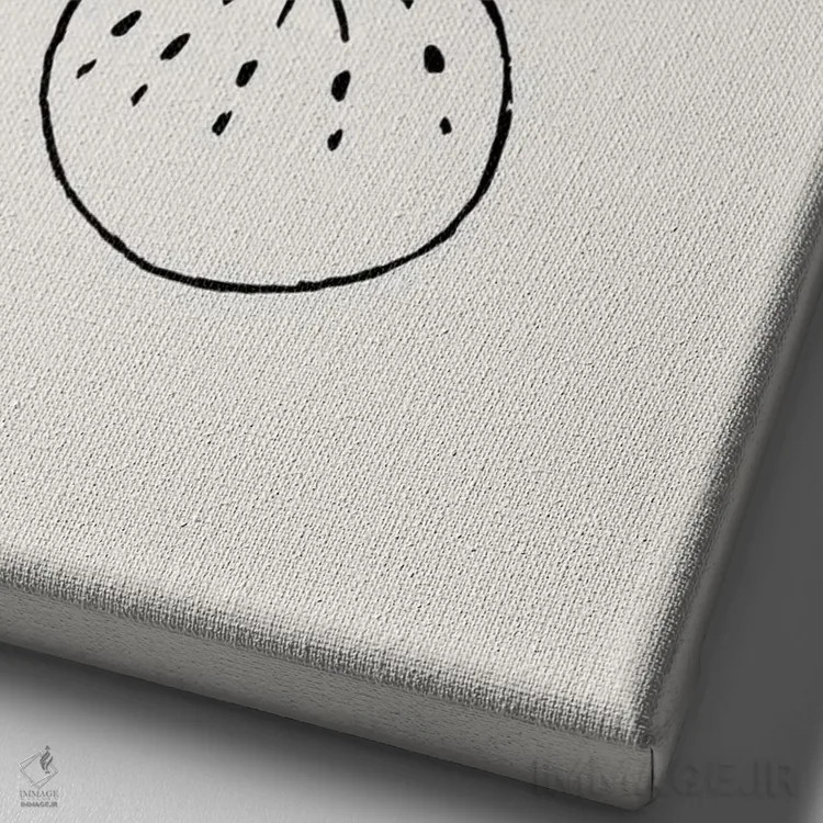 تابلو مینیمال گلدان گل مینیمال اثر ان شیپ - نمای نزدیک بافت بوم