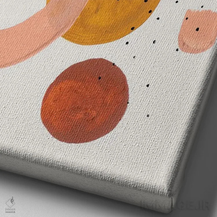 تابلو مینیمال لبخندهای زمین اثر ان شیپ - نمای نزدیک بافت بوم