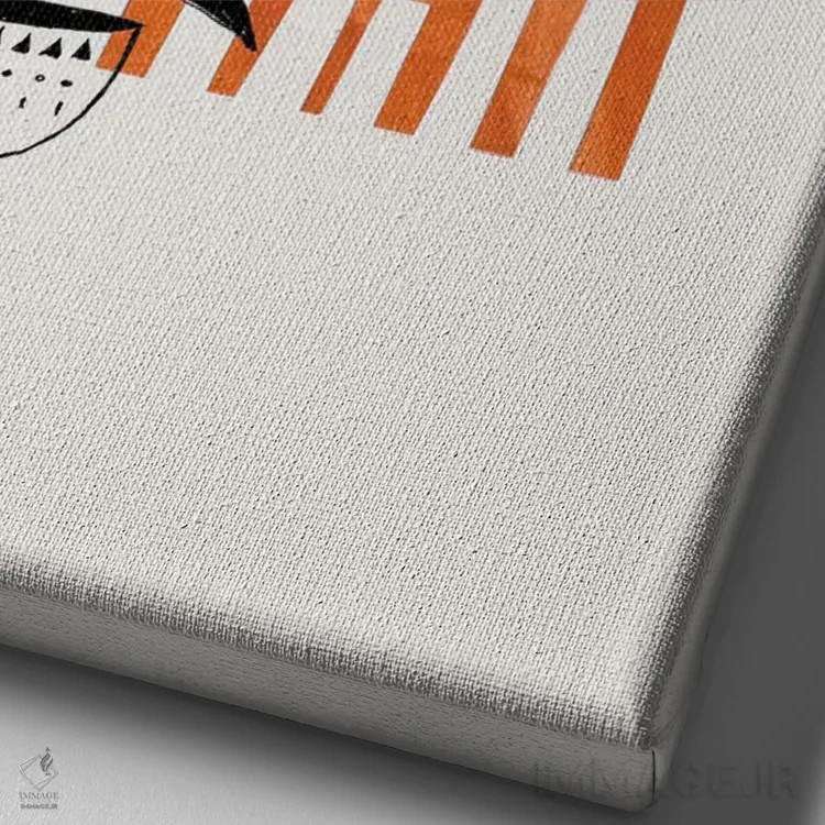 تابلو مینیمال گیاه آپارتمانی میانه قرن اثر ان شیپ - نمای نزدیک بافت بوم