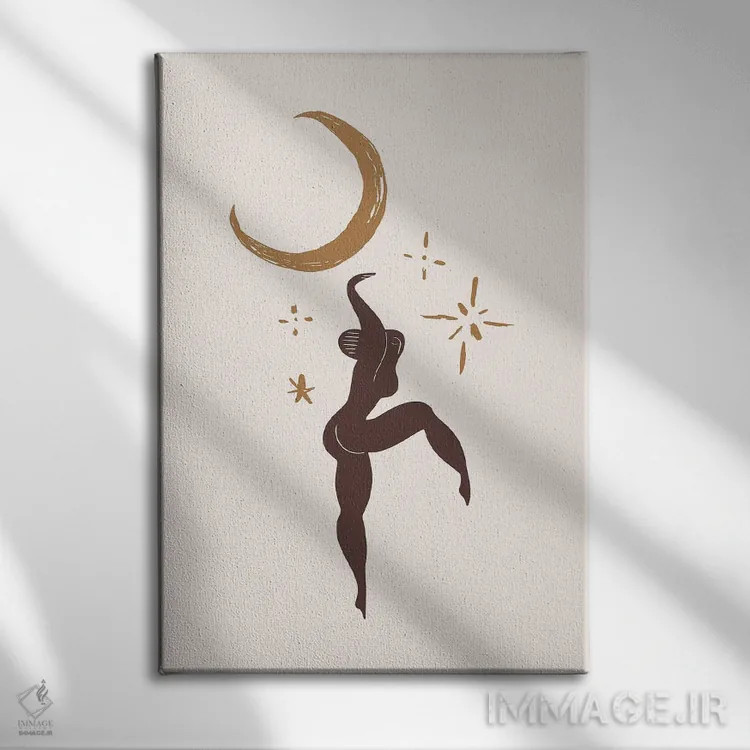 تابلو مینیمال ژیمناستیک زودیاک اثر ان شیپ - نمای روبهرو روی دیوار