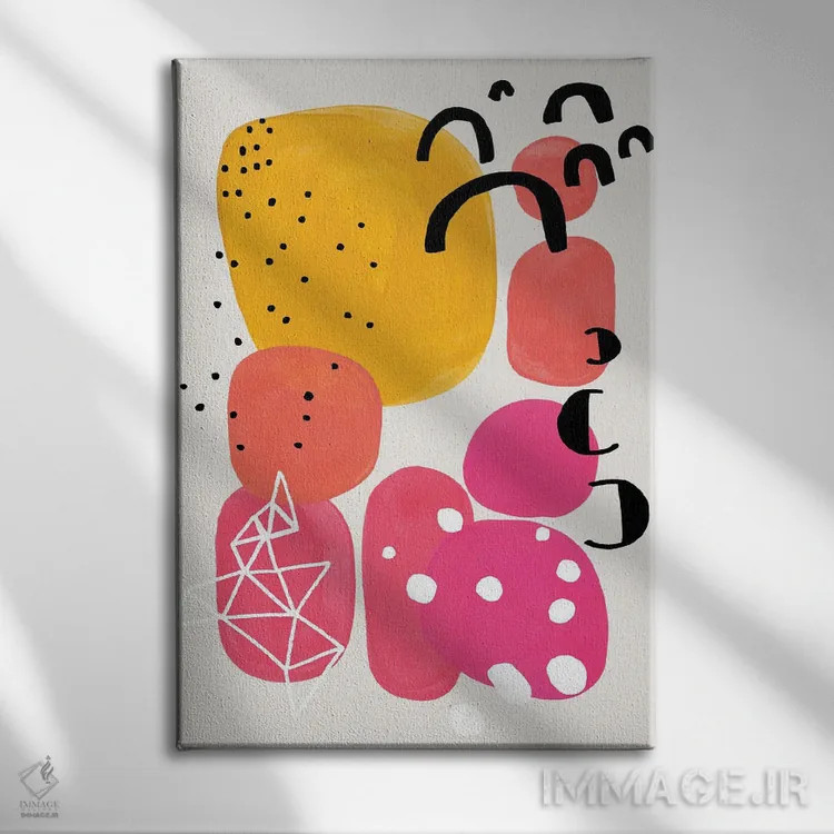 تابلو مینیمال آبنبات ارغوانی اثر ان شیپ - نمای روبهرو روی دیوار