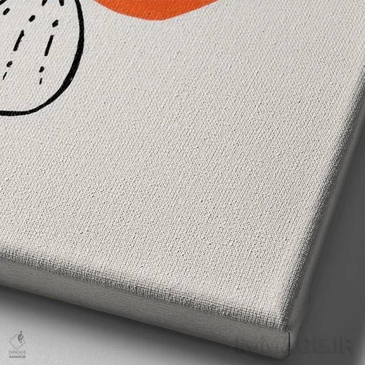 تابلو مینیمال گیاه نارنجی مینیمال اثر ان شیپ - نمای نزدیک بافت بوم