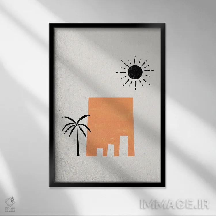 تابلو مینیمال ویرانه های باستانی پترا اثر ان شیپ - نمای قابدار مشکی