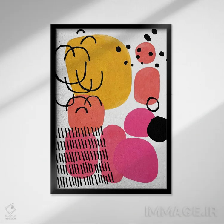 تابلو مینیمال آبنبات سفت اثر ان شیپ - نمای قابدار مشکی