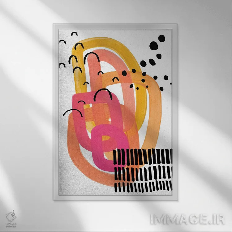 تابلو مینیمال مهمانی محله فانکی دهه ۷۰ میلادی اثر ان شیپ - نمای قابدار سفید