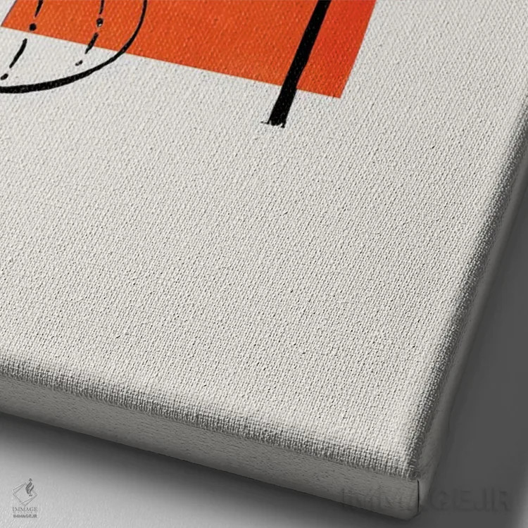 تابلو مینیمال گلدان با نخل و ویرانه های باستانی اثر ان شیپ - نمای نزدیک بافت بوم