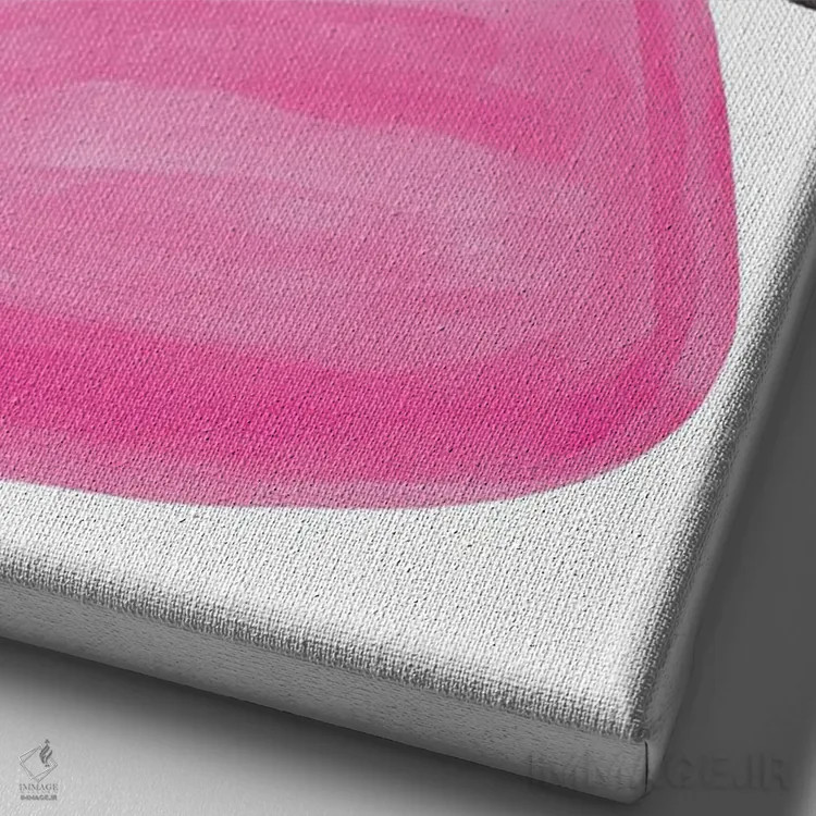 تابلو مینیمال آبی ارغوانی اثر ان شیپ - نمای نزدیک بافت بوم