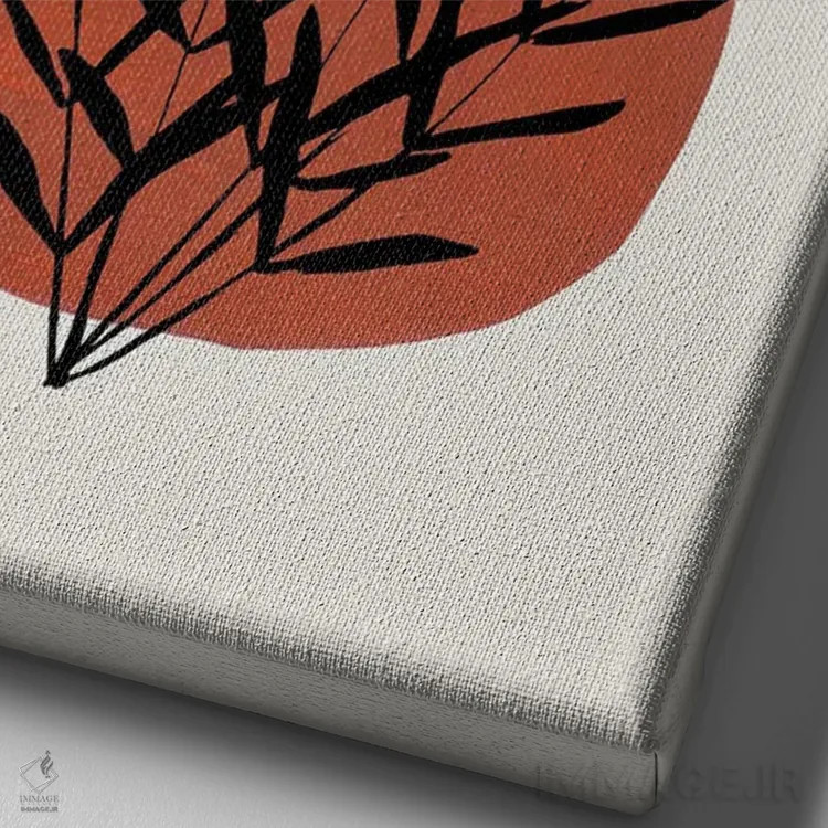 تابلو مینیمال درو پاییزی اثر ان شیپ - نمای نزدیک بافت بوم
