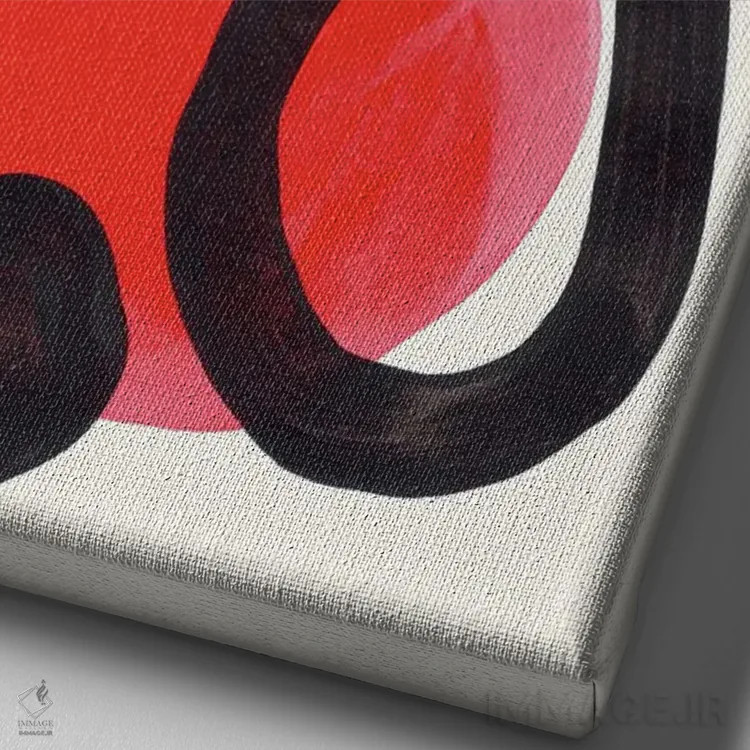 تابلو مینیمال بوسه سرخ اثر ان شیپ - نمای نزدیک بافت بوم