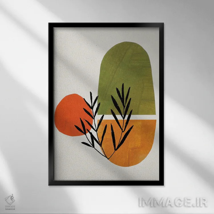 تابلو مینیمال تاک پاییزی اثر ان شیپ - نمای قابدار مشکی