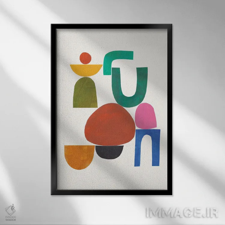 تابلو مینیمال زمین بازی اثر ان شیپ - نمای قابدار مشکی