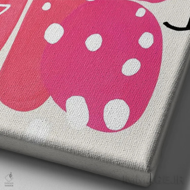 تابلو مینیمال آبنبات ارغوانی اثر ان شیپ - نمای نزدیک بافت بوم