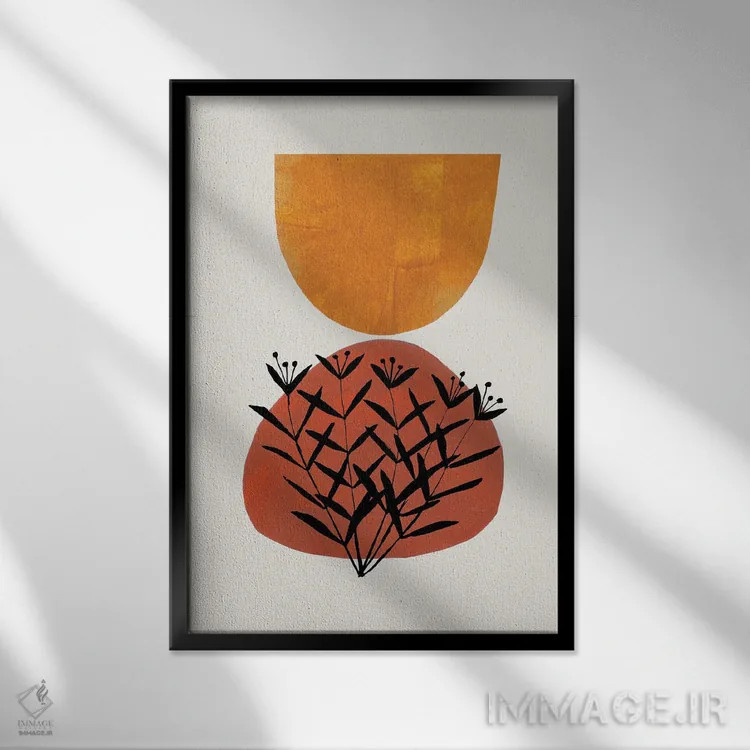 تابلو مینیمال درو پاییزی اثر ان شیپ - نمای قابدار مشکی