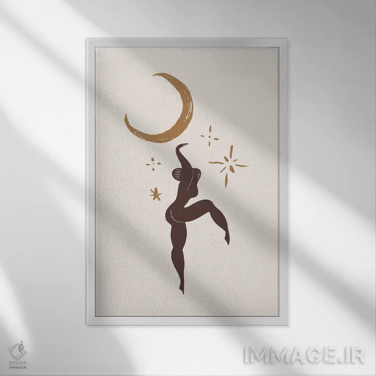 تابلو مینیمال ژیمناستیک زودیاک اثر ان شیپ - نمای قابدار سفید