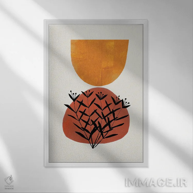 تابلو مینیمال درو پاییزی اثر ان شیپ - نمای قابدار سفید