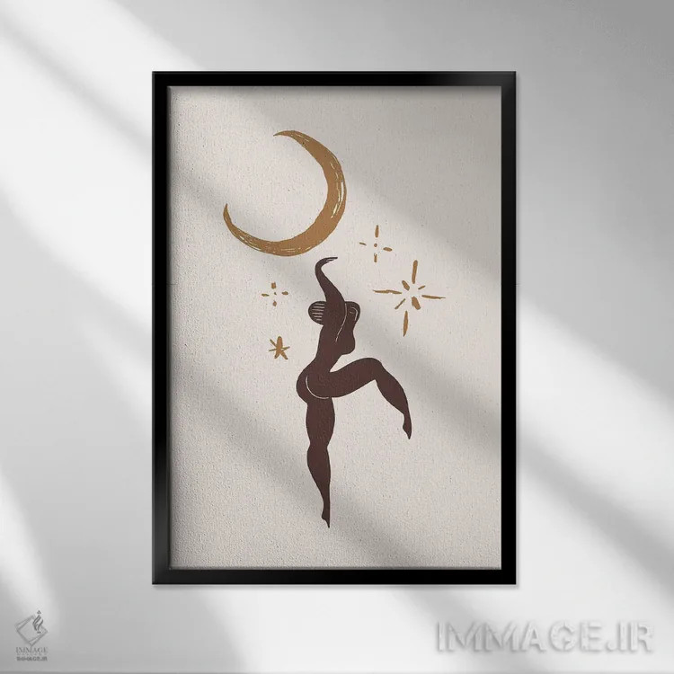 تابلو مینیمال ژیمناستیک زودیاک اثر ان شیپ - نمای قابدار مشکی