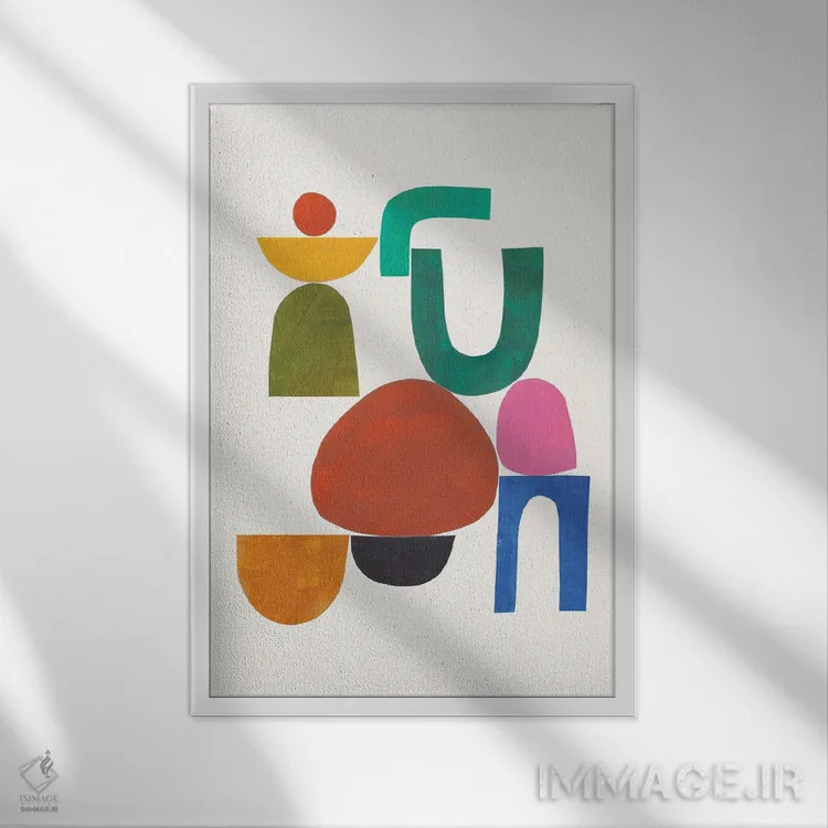 تابلو مینیمال زمین بازی اثر ان شیپ - نمای قابدار سفید