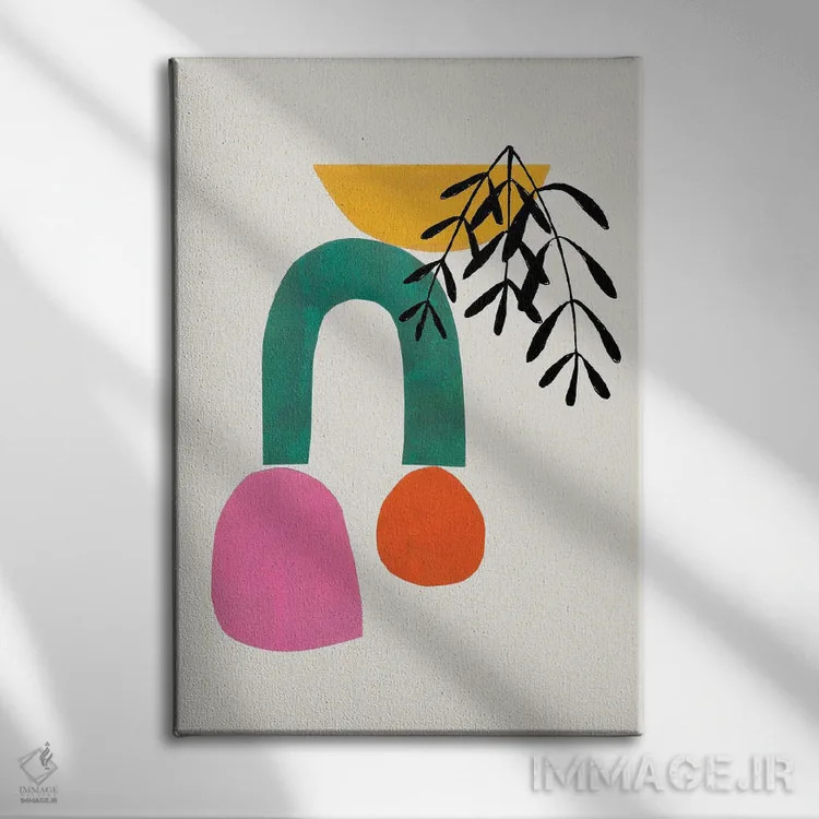 تابلو مینیمال باغ شکوفا اثر ان شیپ - نمای روبهرو روی دیوار