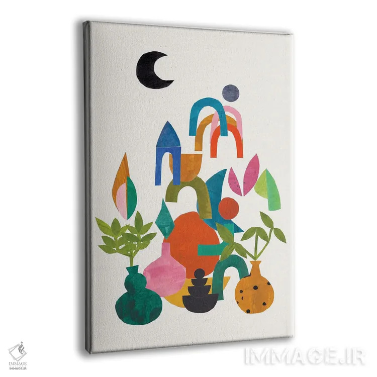 تابلو مینیمال باغ ماه اثر ان شیپ - نمای پرسپکتیو محصول