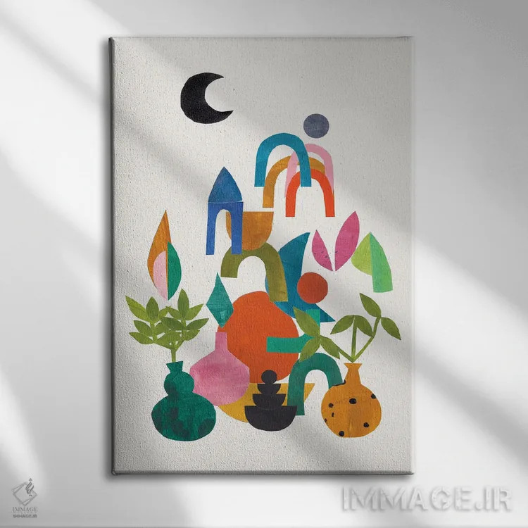 تابلو مینیمال باغ ماه اثر ان شیپ - نمای روبهرو روی دیوار