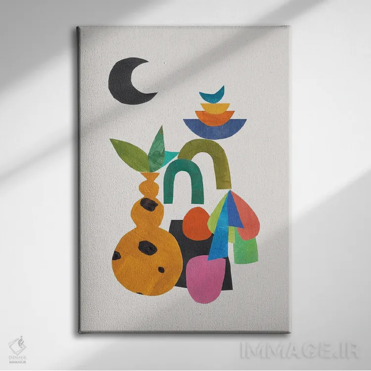 تابلو مینیمال خانه ای پرجنب وجوش اثر ان شیپ - نمای روبهرو روی دیوار