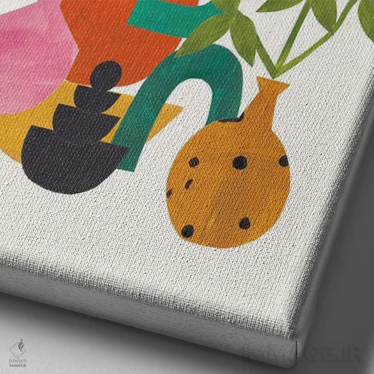 تابلو مینیمال باغ ماه اثر ان شیپ - نمای نزدیک بافت بوم