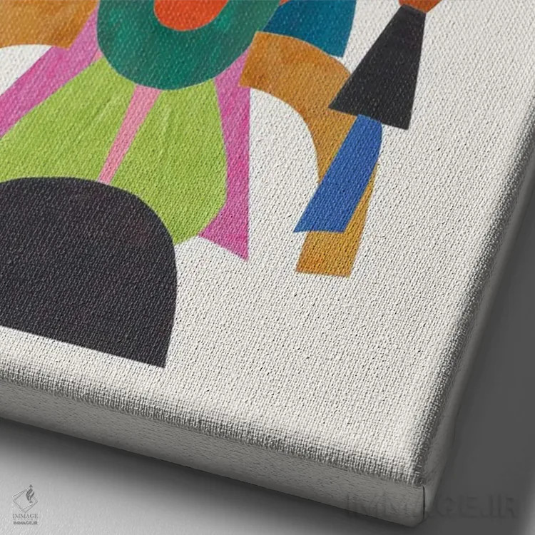 تابلو مینیمال رقاص کیهانی اثر ان شیپ - نمای نزدیک بافت بوم