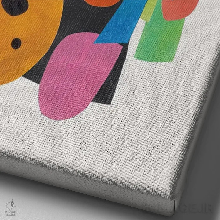 تابلو مینیمال خانه ای پرجنب وجوش اثر ان شیپ - نمای نزدیک بافت بوم