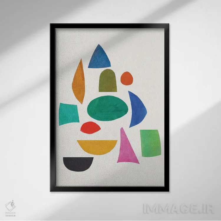 تابلو مینیمال چشم های موزاییکی اثر ان شیپ - نمای قابدار مشکی