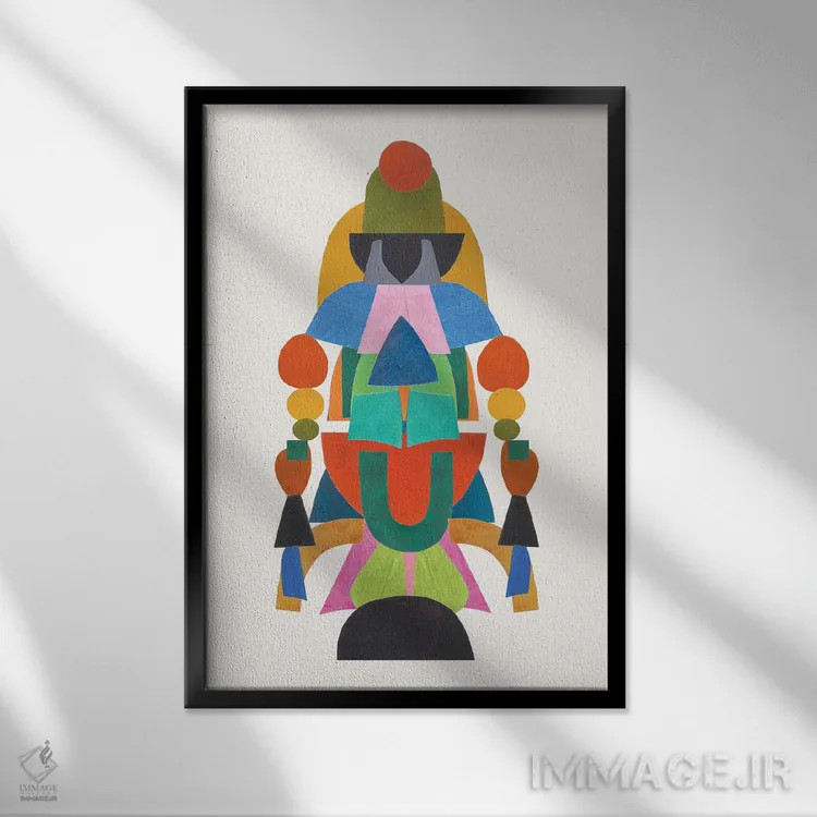 تابلو مینیمال رقاص کیهانی اثر ان شیپ - نمای قابدار مشکی