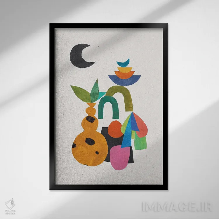 تابلو مینیمال خانه ای پرجنب وجوش اثر ان شیپ - نمای قابدار مشکی