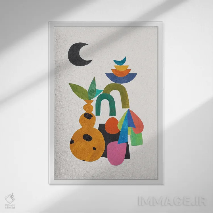 تابلو مینیمال خانه ای پرجنب وجوش اثر ان شیپ - نمای قابدار سفید